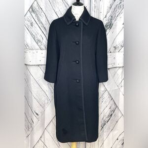 Vintage Harold Weil Wool Blend Coat Black M